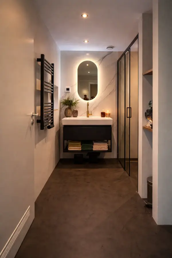 Beton ciré badkamer in Nijeveen — STARTSTUC project