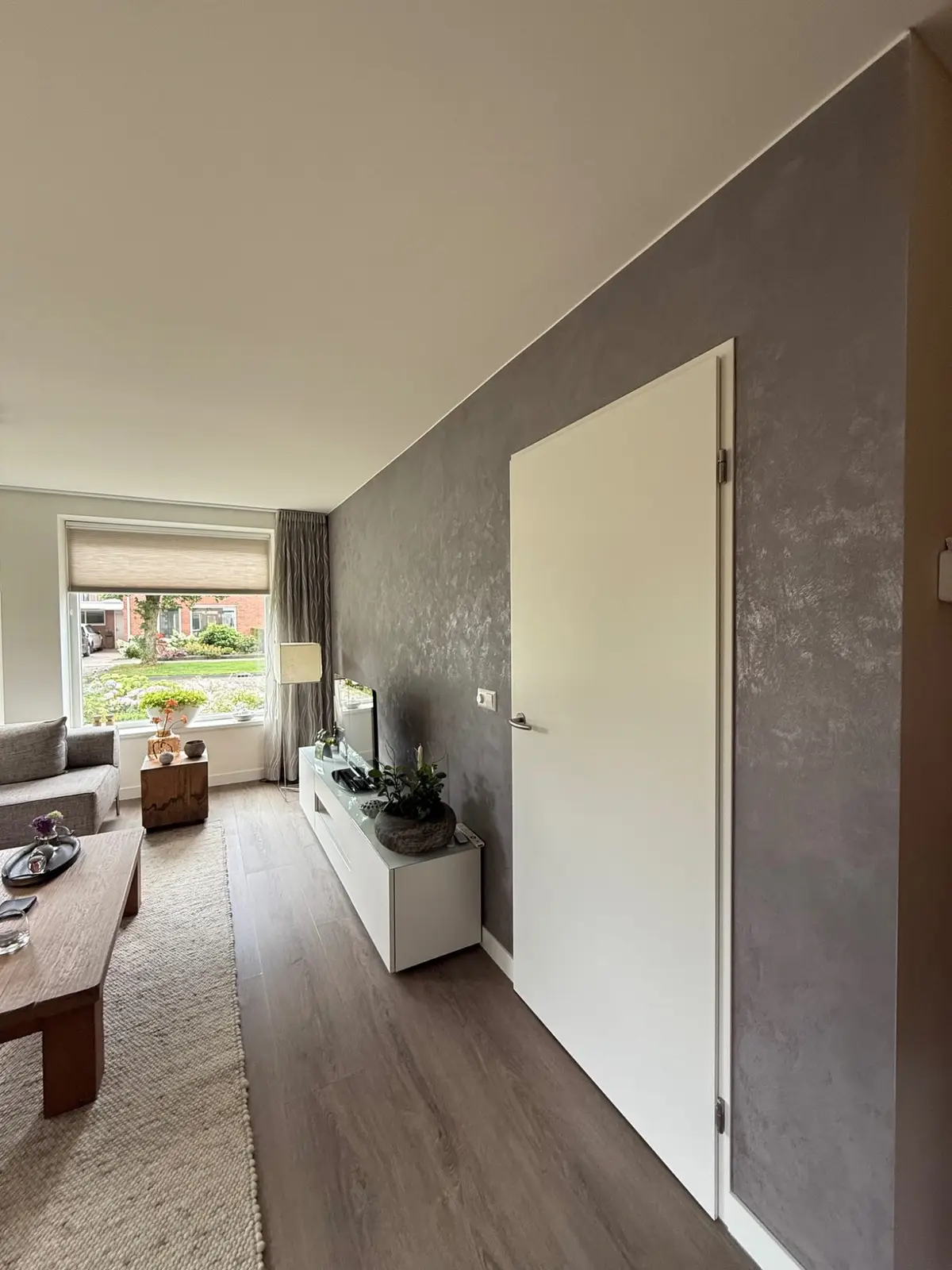 Woonkamer · sfeer — Nieuwleusen – Doorkijk langs TV-wand in Nieuwleusen