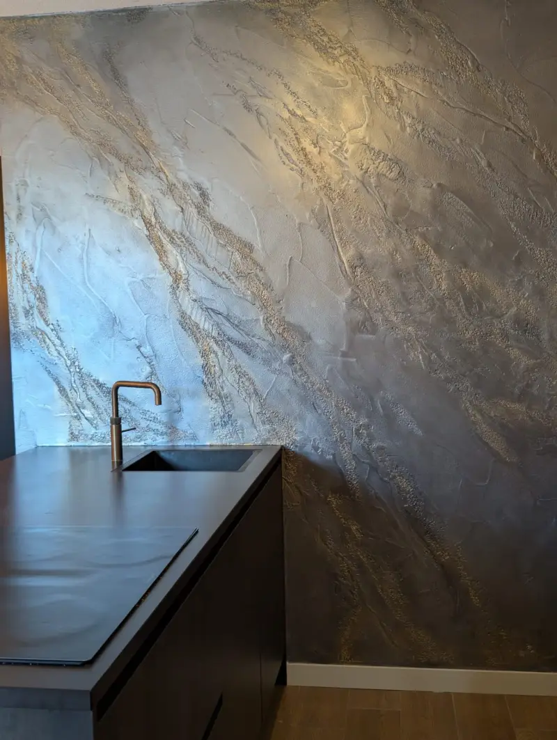 Beton ciré keukenwand Meppel