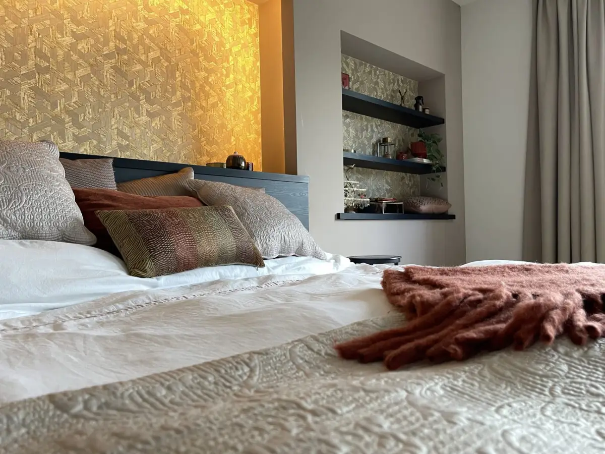 Slaapkamer · sfeer — Villa Kampen – Cinewall bij Avond in Kampen